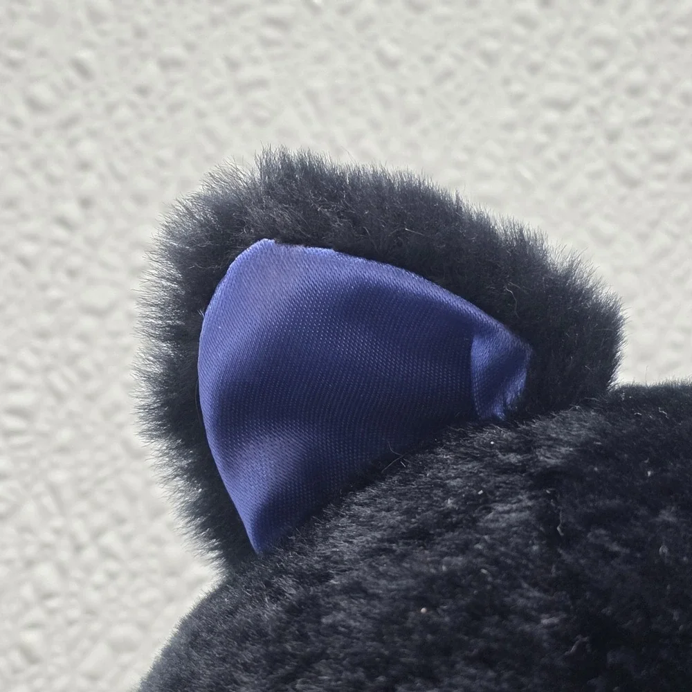 Vintage Hallmark Midnight Halloween Black Cat Blue Paws & Ears Plush